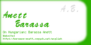 anett barassa business card